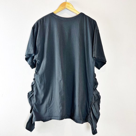 Zara Oversized Ruffled Black Cotton Tunic XS - Picture 2 of 4